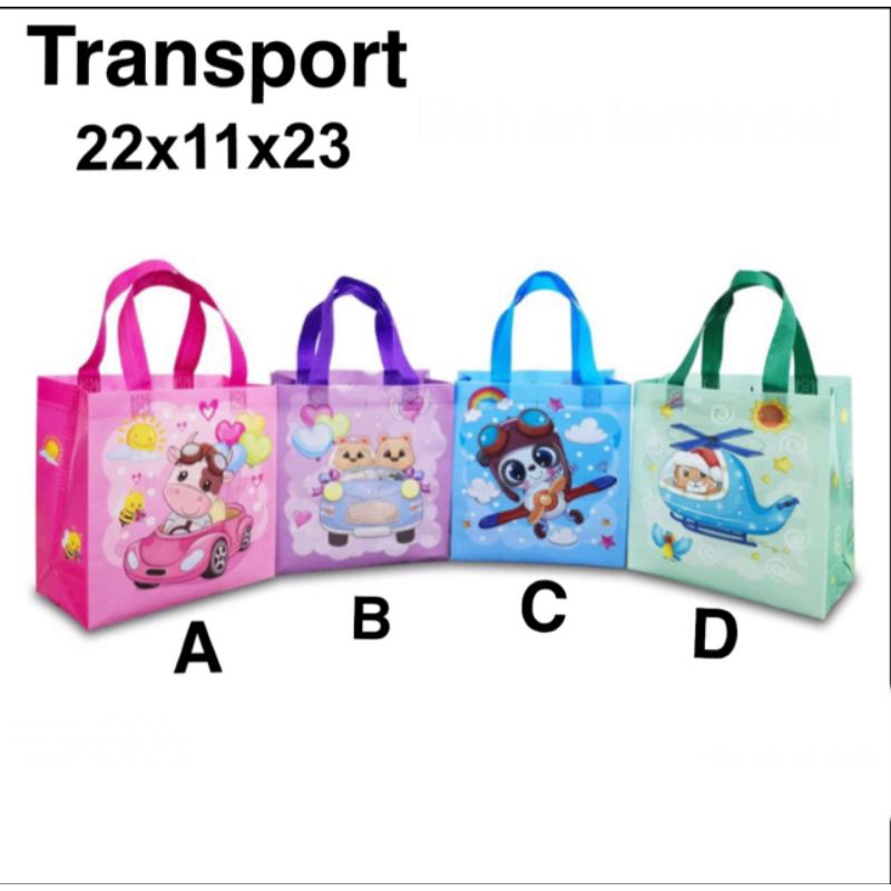 

(1 lusin ) TOTE BAG GOODIE BAG TAS ULANG TAHUN ANAK TRANSPORT Goodiebag tas souvenir ulang tahun anak tas karakter 22x11x23 Tas Souvenir Ulang Tahun Anak Goodiebag Motif Kartun Premium