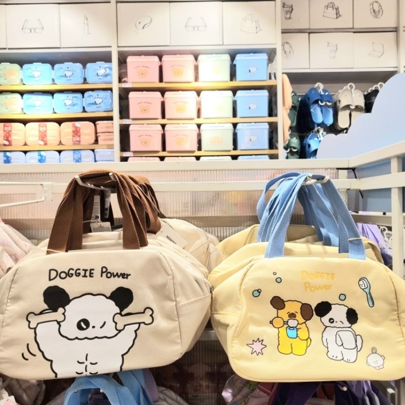 MINISO DOGGIE POWER RECTANGLE BENTO BAG / TAS BEKAL