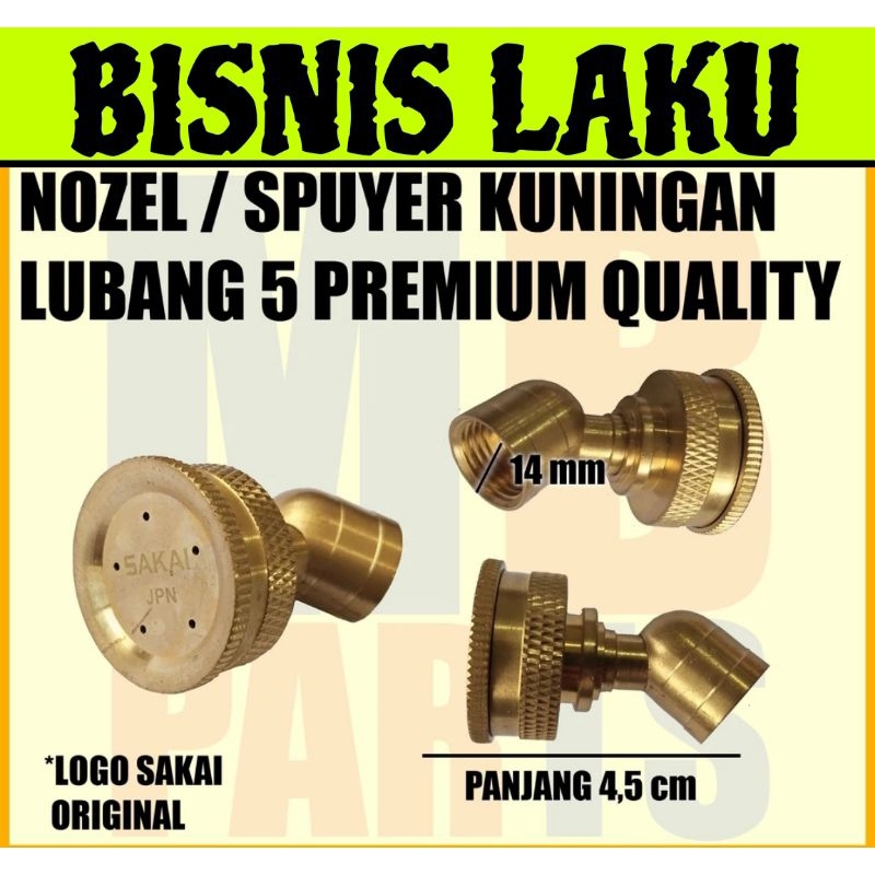 NOZZLE KUNINGAN LUBANG 5 SAKAI / SPUYER / NOZEL SPRAYER ELEKTRIK / KNAPSAK LUBANG 5 KUNINGAN