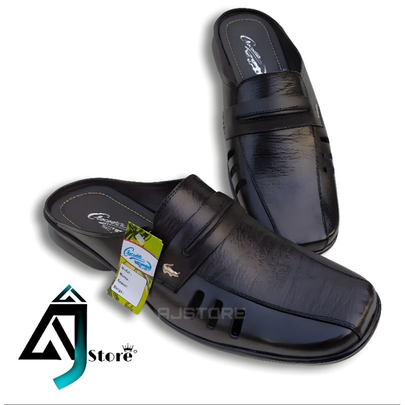 SEPATU SLOP KULIT PRIA SANDAL SLOP KULIT PRIA SEPATU BUSTONG WL-84