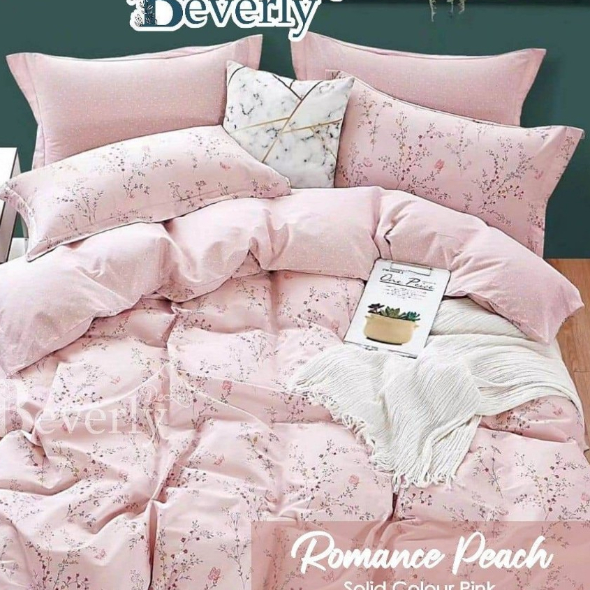 TERBARU Sprei Katun BEVERLY ROMANCE PEACH Sprei Home Industry dari Katun CVC Premium Sprei