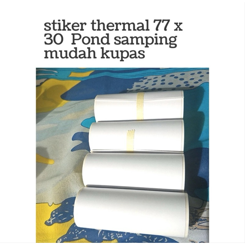 

Kertas Label Thermal Peripage A9 77mm x 5 Meter - Stiker Thermal 77 x 30mm , ada gap samping jadi mudah kupas