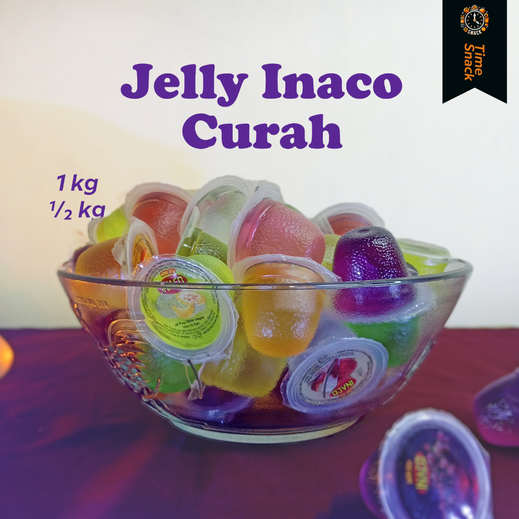 

INACO JELLY MINI Rasa Buah Mix +xtra Nata De Coco | Curah Kemasan Kiloan Puding