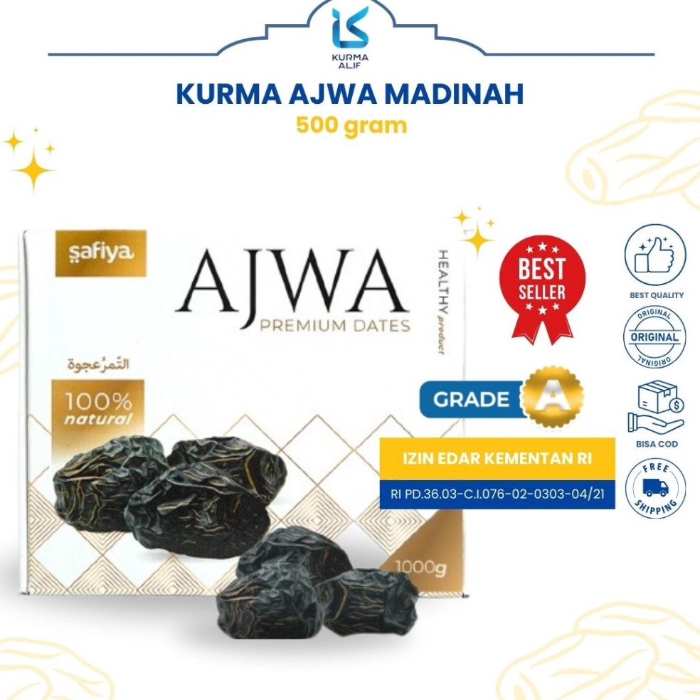 

LTQ384 PROMO ALE Kurma Ajwa 1 Kg Asli Kurma Nabi Super Asli Madinah