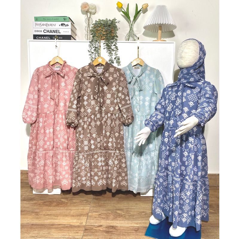 DEWEKIDS Aisyah Set Hijab Pashmina Segiempat Bahan Ceruty Baby doll Umur Usia 3 4 5 6 7 8 9 10 11 12