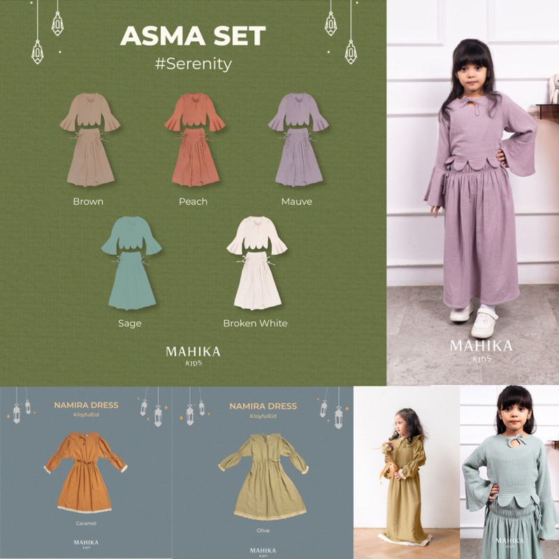 MAHIKA KIDS EID SERIES GIRL ASMA NAMIRA | BAJU LEBARAN DRESS GAMIS TUNIK ANAK PEREMPUAN HANUM NAMIRA