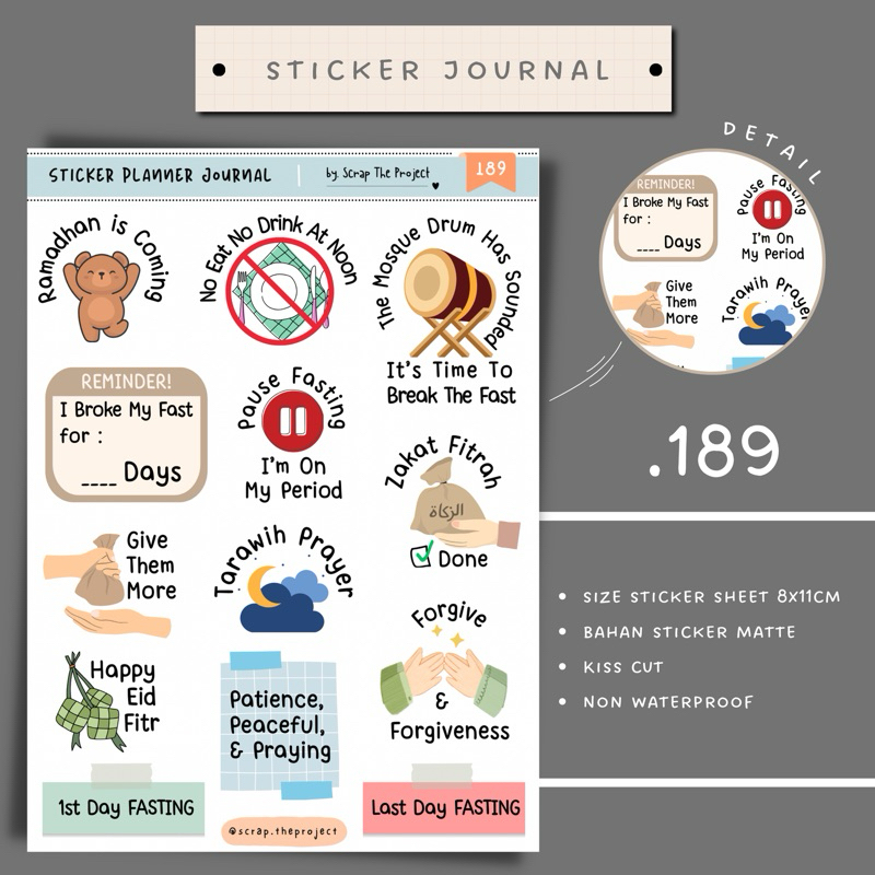 

STICKER PLANNER JOURNAL / RAMADHAN STICKER / STP - 189