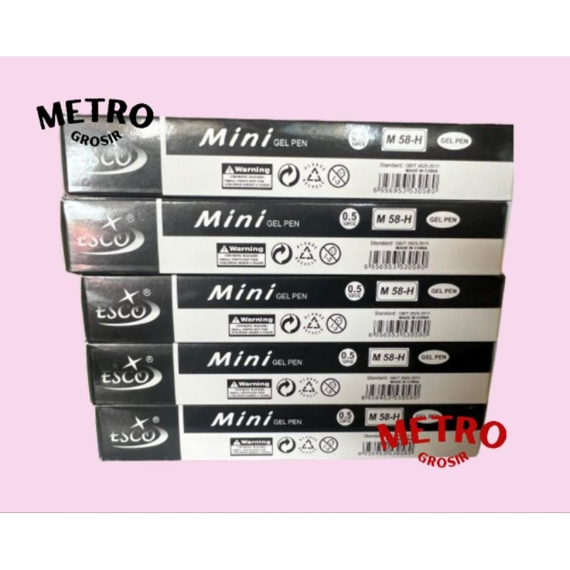 

Esco Mini - Pen Gel 0,5 / Gel Pen Esco Mini Tajam - Harga 12 Pcs /Kotak