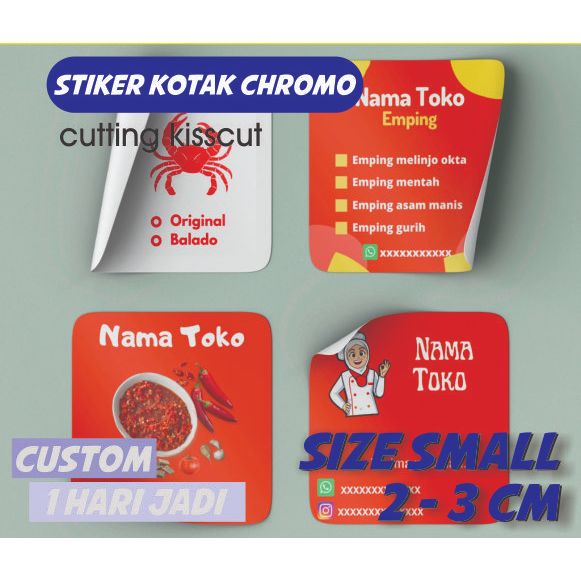 Cetak Stiker Kotak Kemasan Makanan Label Minuman Ukuran 2cm 3cm Cetak Stiker Label Kemasan Produk Te