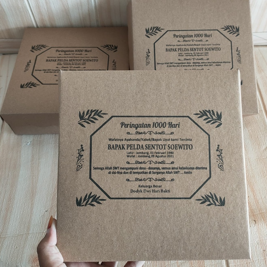 DUS NASI SABLON COKLAT CRAFT R10K UK 20X20X7 / DUS NASI TEBAL 350 GSM /KARDUS NASI COKLAT SABLON