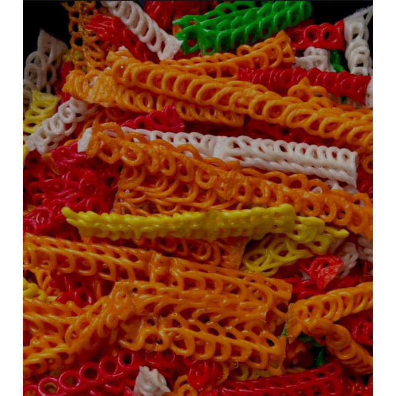 

KERUPUK SEBLAK MENTAH/ KERUPUK RANTE/KERUPUK TARAJE/ KERUPUK WARNA WARNI 500 GR