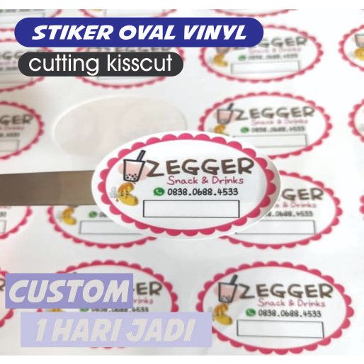 

CETAK STIKER BENTUK OVAL ANTI AIR VINYL/CETAK STIKER KEMASAN LABEL MAKANAN SNACK MINUMAN OVAL TERMURAH ANTI AIR