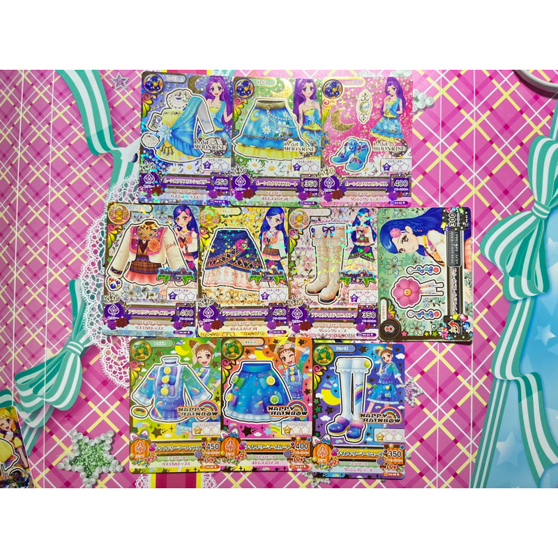 Kartu Aikatsu Rare Jepang Asli Set Bohemian Sky Love Moonrise Happy Rainbow Mizuki Kanzaki Sora Kaze