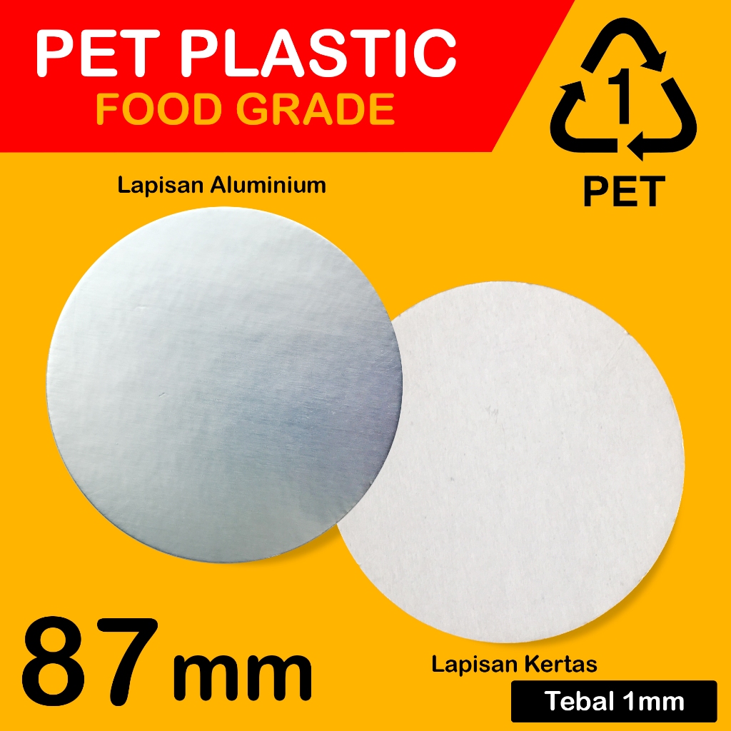 Segel Toples / Seal Aluminium Induksi PET 8,7 cm Food Grade Image 6
