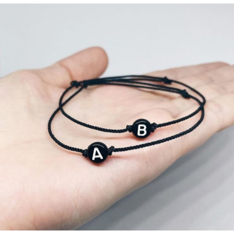 Gelang Inisial Couple / Gelang Couple Inisial Bulat