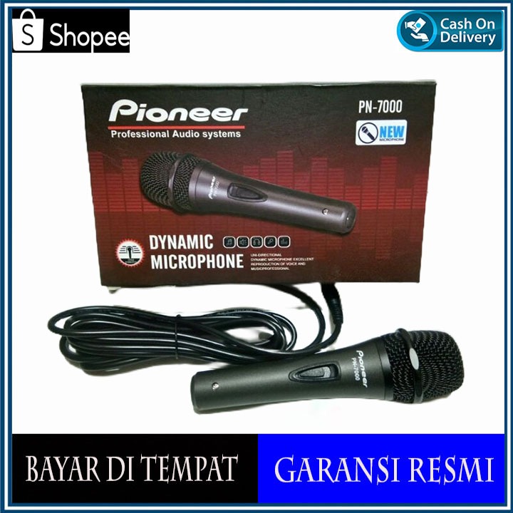 microphone pioneer pn 7000 mic kabel panjang mic karaoke dynamic microphnoe new promo ori