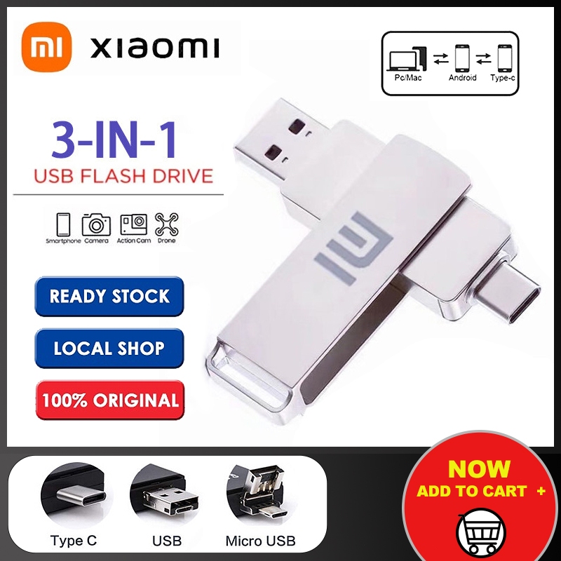 HOT Xiaomi TYPE-C Flashdisk USB 128gb Kecepatan Tinggi, Driver Flash Logam USB 256gb 512gb 1tb 2tb, USB Flash Drive