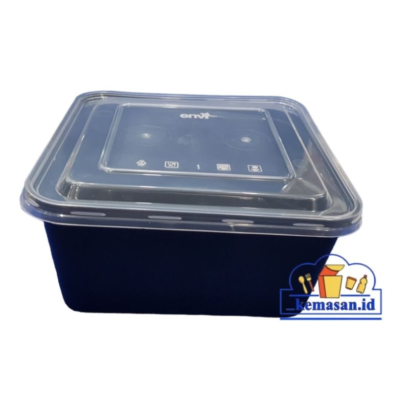 THINWALL 2000ML SQ ENVI BLACK 10PCS(200)