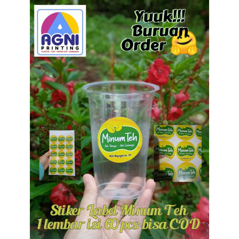 

Stiker Minum Teh 1lembar isi 60pcs bisa COD