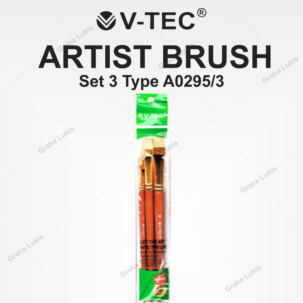 

V-Tec Brush A0295 Set 3 / Kuas Lukis Set isi 3