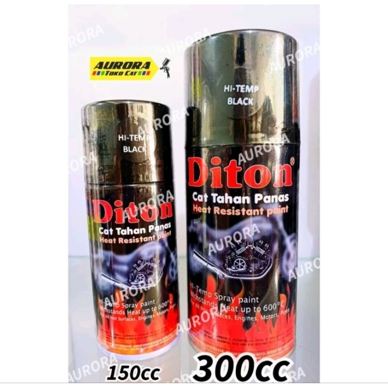 Cat Anti Panas Hitam Diton Hitemp Black Cet Pilox Untuk Kenalpot Blok Mesin Kompor Knalpot dll.