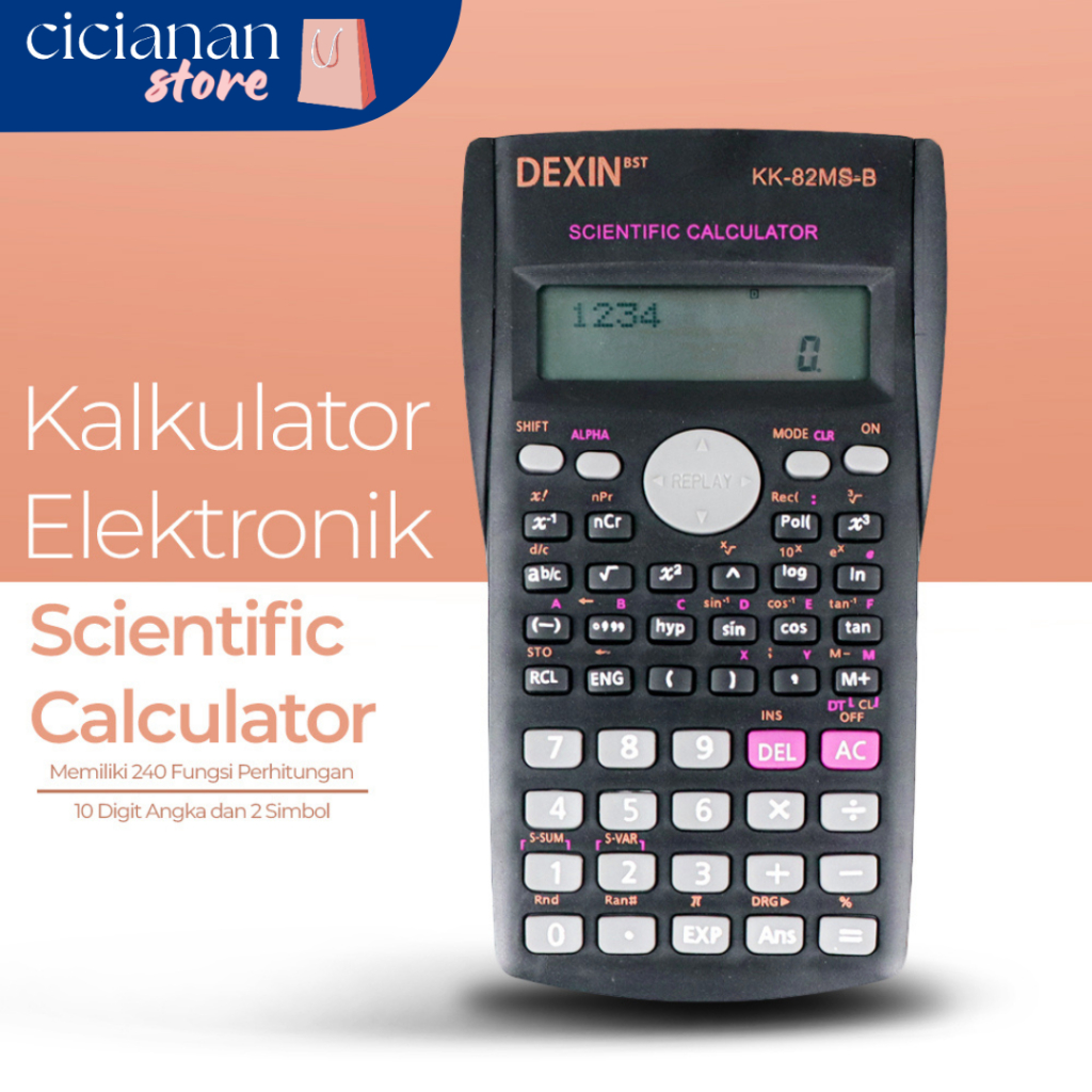 

Kalkulator Elektronik Ilmiah 240 Fungsi Perhitungan BONUS Baterai AG13 DEXIN Scientific Calculator