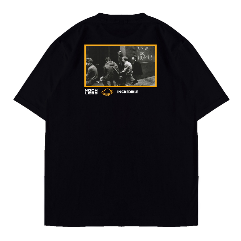 NOCHLESS - T-SHIRT BLACK, USSR GO HOME, UNISEX - 30s