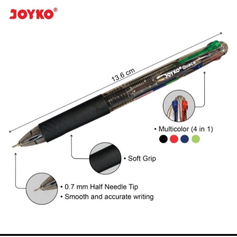 

1 Pcs Ball Pen Pulpen Joyko 4 Warna