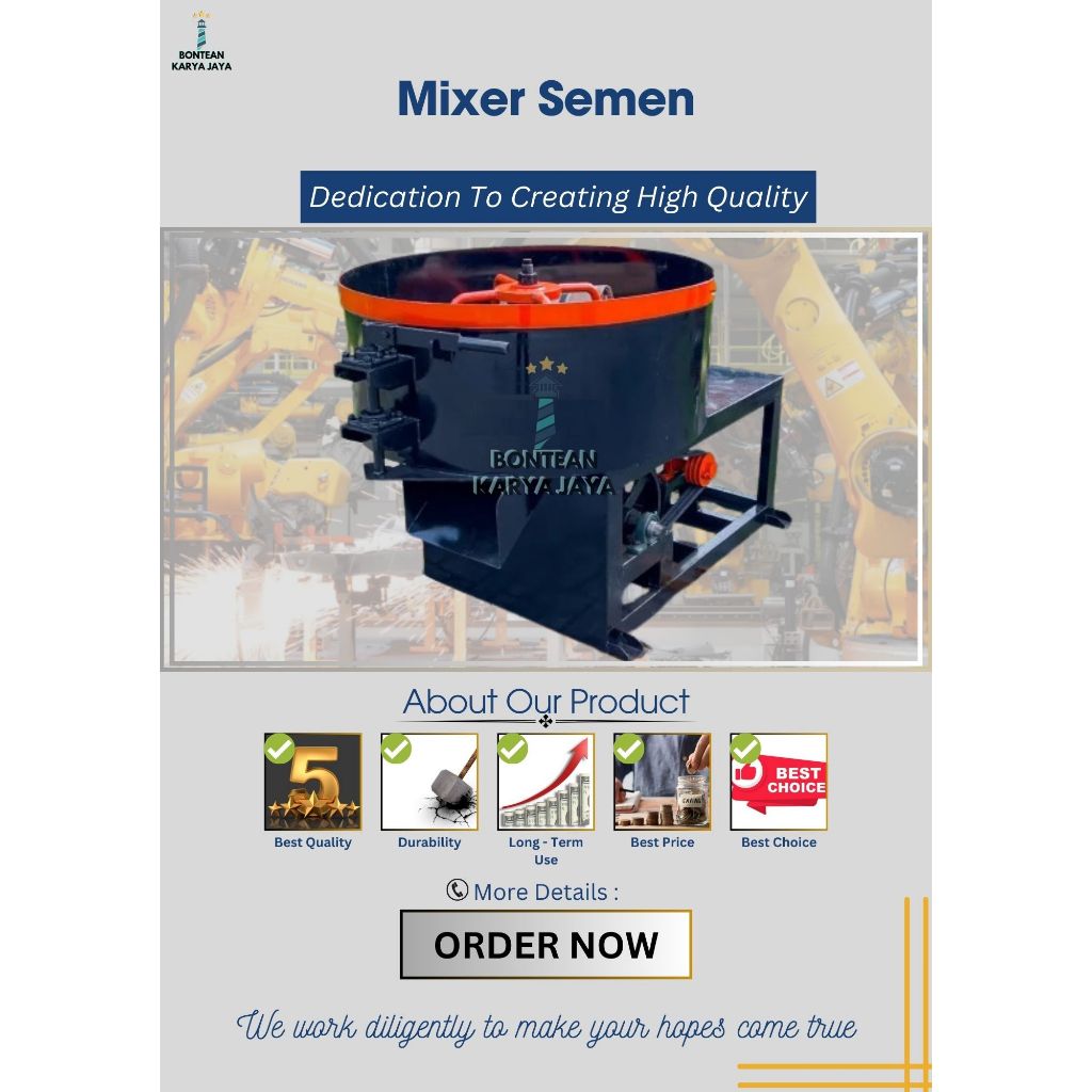 Mixer Adukan Semen untuk Pembuatan Beton/Batako/Paving Block dll