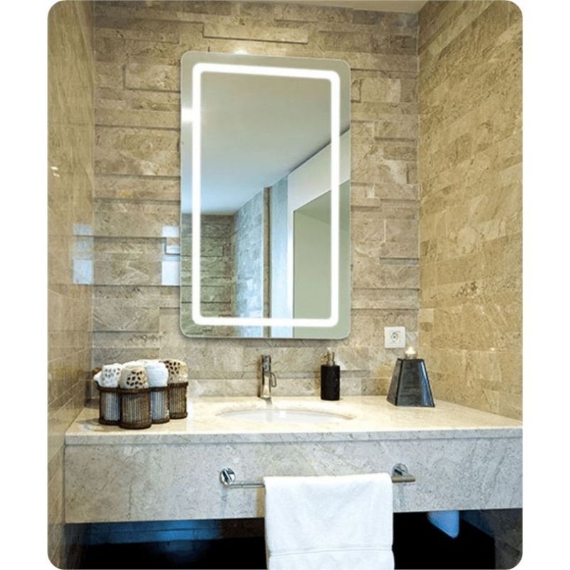 Kaca Cermin Touch Screen Kamar Mandi Aesthetic LED Wastafel