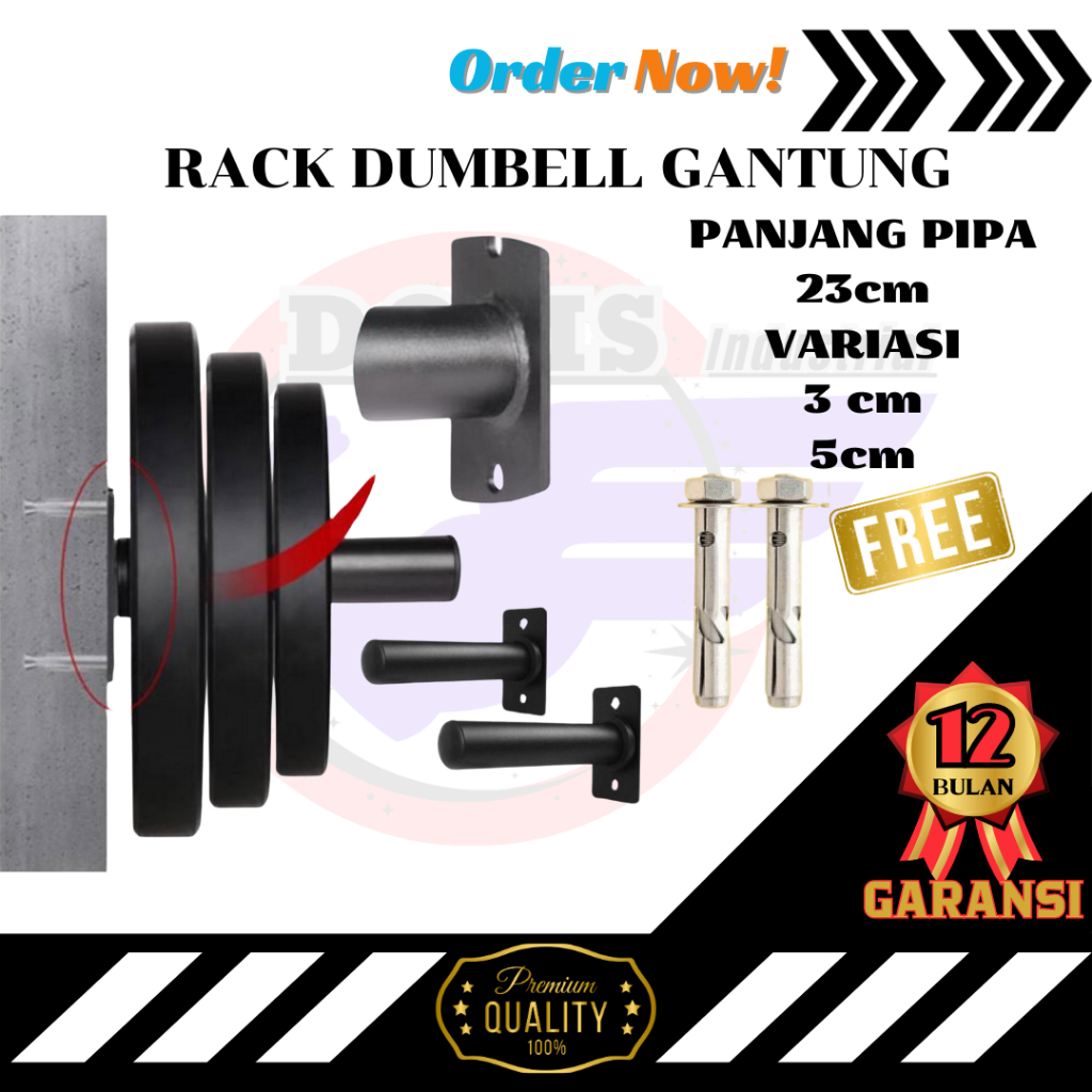 RAK BARBEL DINDING GANTUNG 3CM & 5CM RAK DINDING BARBEL DUMBELL