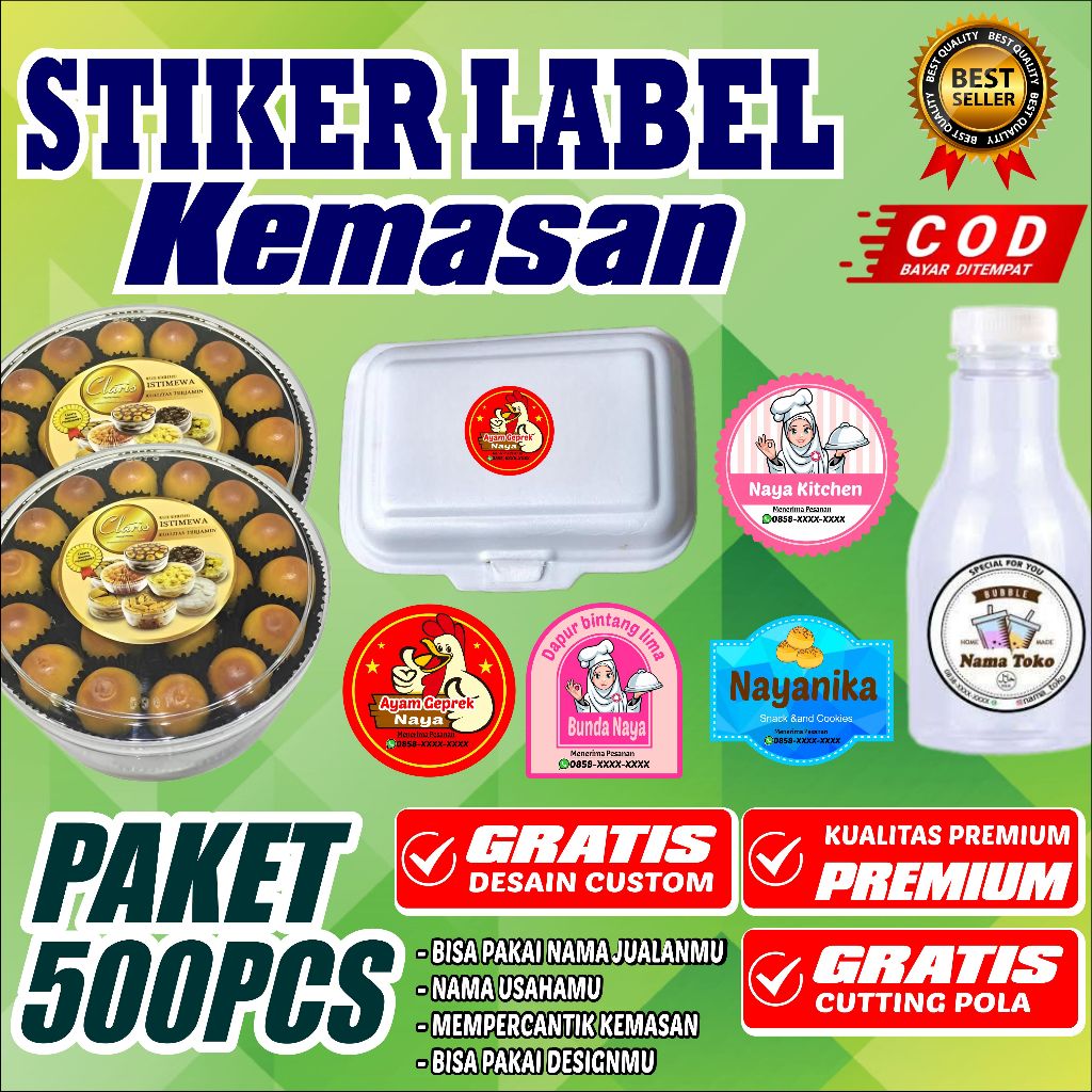 

(500 PCS STIKER) CETAK STIKER LABEL MAKANAN MINUMAN LABEL KEMASAN STIKER TOPLES STIKER RAMADHAN STIKER LEBARAN CUTTING CUSTOM