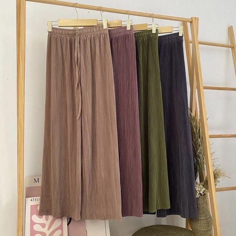 Kulot Plisket Lidi Tali jumbo Highwaist Terbaru | Kulot Plisket Jumbo Premium Termurah