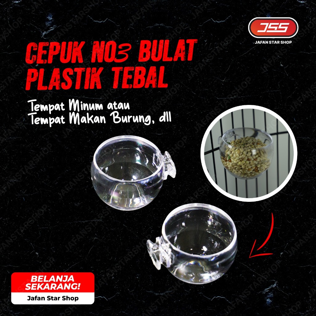 Cangkir Madu No 3 Cepuk 2 Pcs Wadah Makan minum Burung Kolibri Pleci burung burung kecil