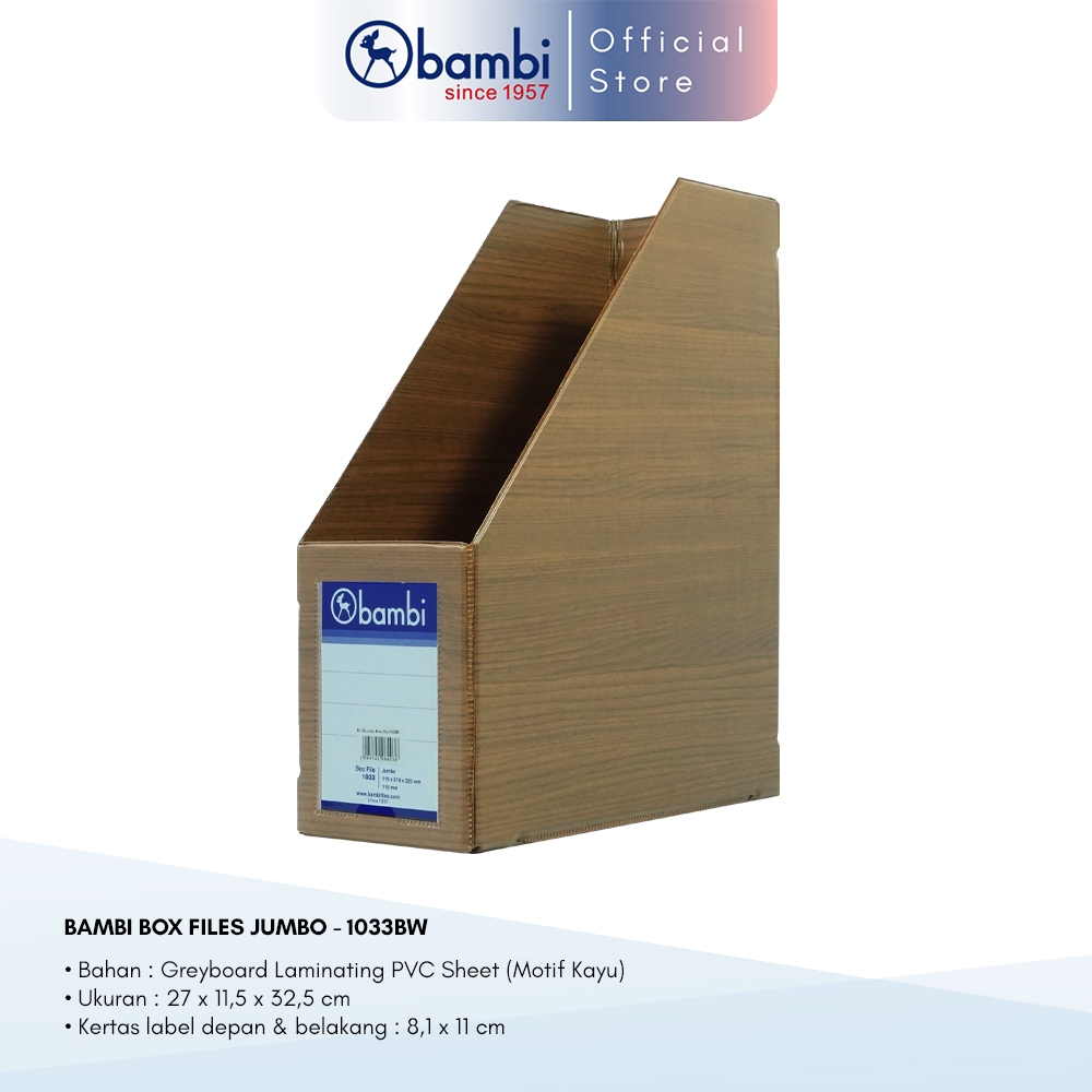 

Bl25 - Bambi Box File Magazine JUMBO SIZE 11,5 cm Wood Series Edisi Terbatas - Box Arsip / Box