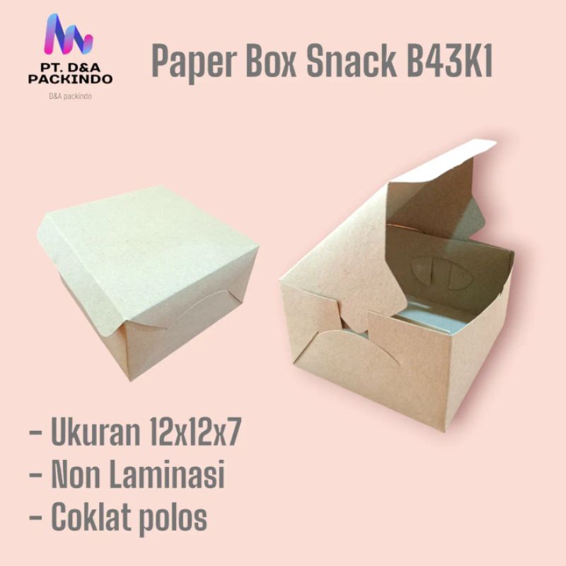 BOX SNACK COKELAT POLOS/UK 12X12X7(B43K1)