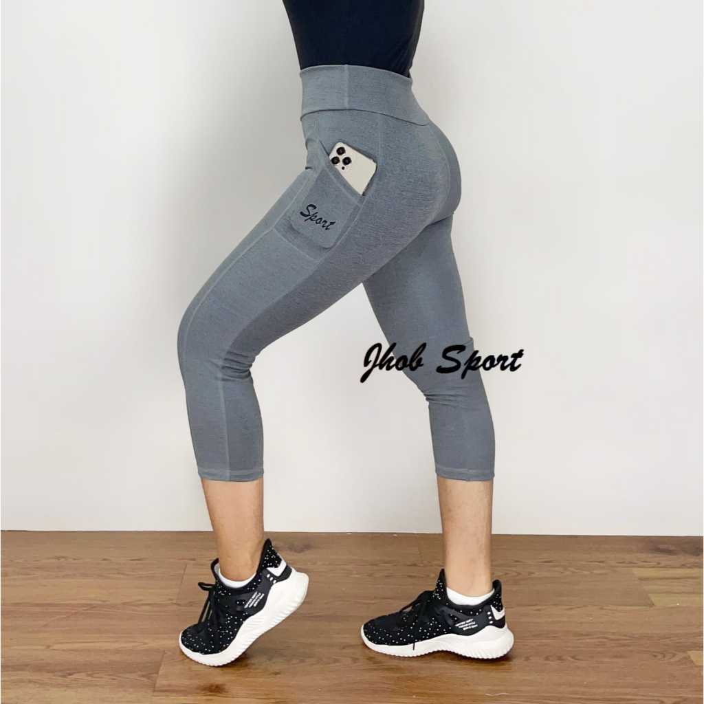 Legging Pendek Kantong/Legging Polos/Celana Legging Olahraga/Celana Senam Pendek