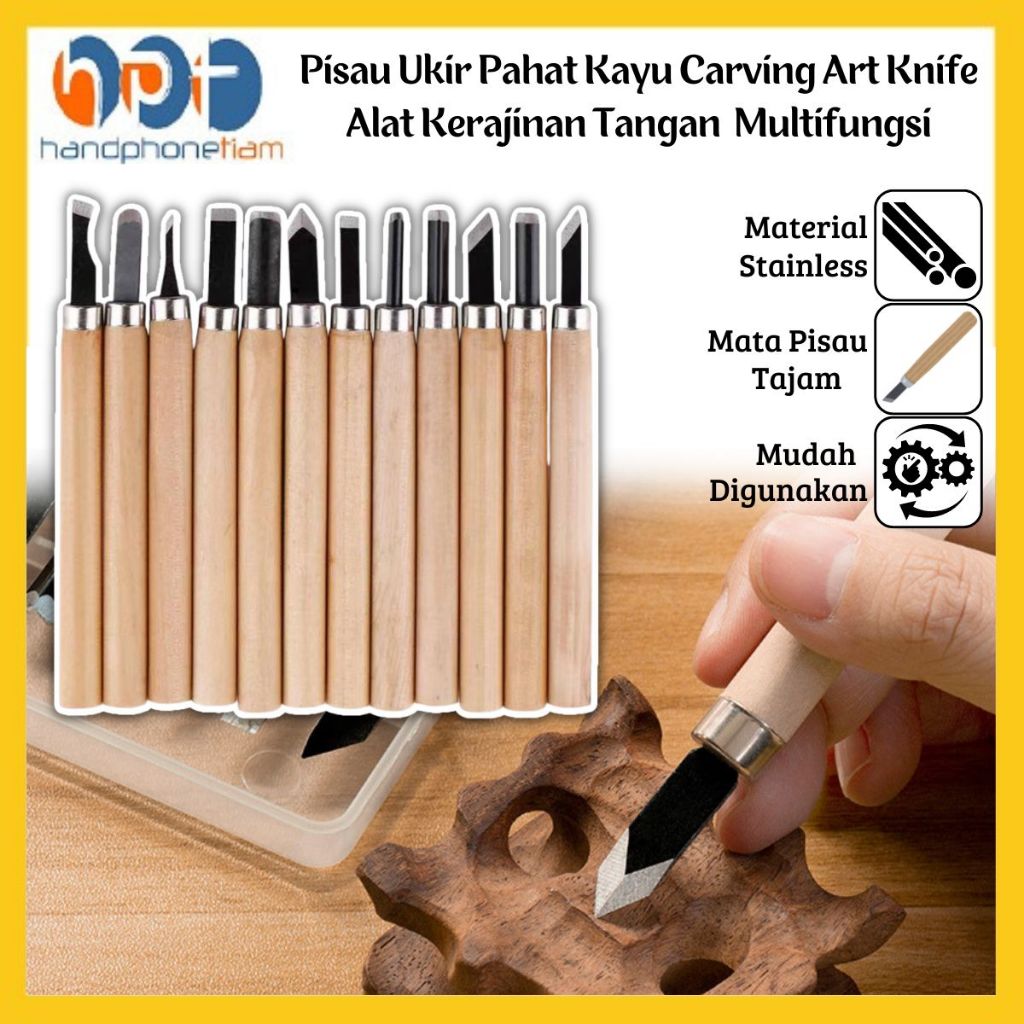 

Pisau Ukir Pahat Kayu Alat Seni Kerajinan Tangan / Wood Carving Art Knife Super Tajam Cocok Untuk Membuat Patung DIY Dari Tanah Liat Kayu Lilin Multifungsi