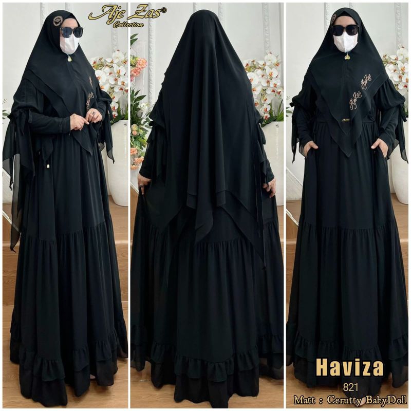 HAVIZA SYAR'I BY AJE ZAS COLLECTION GAMIS CERUTY LD 110 GAMIS BUSUI EDISI LEBARAN