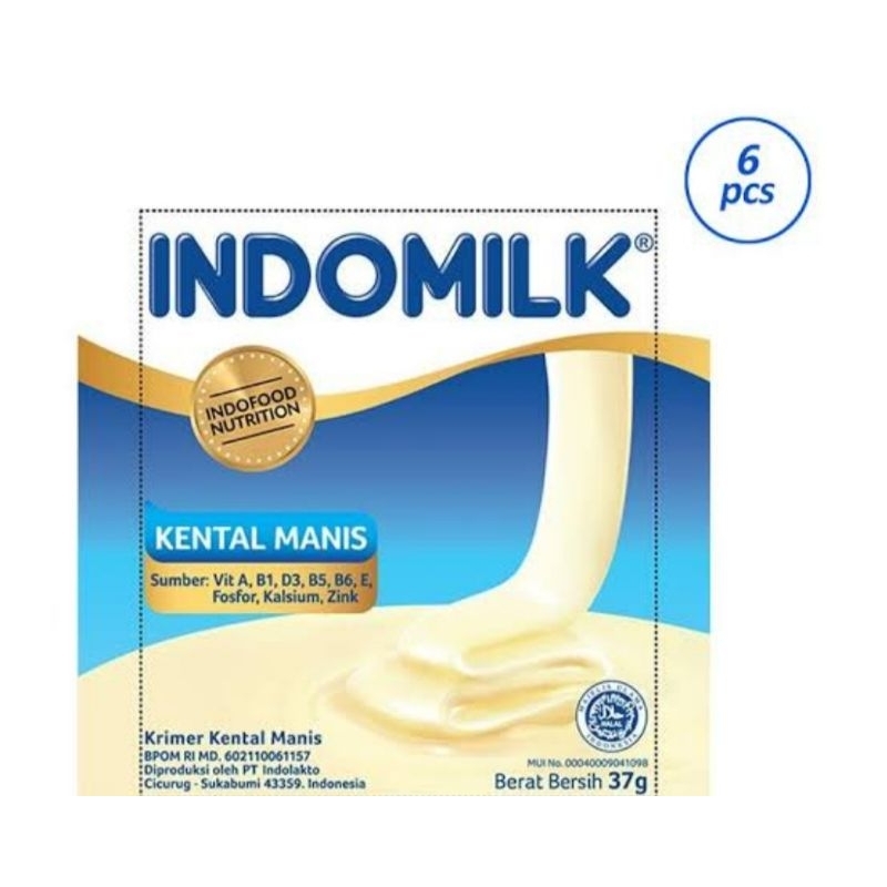 

Indomilk susu kental manis putih 37 gr x 6 sachet