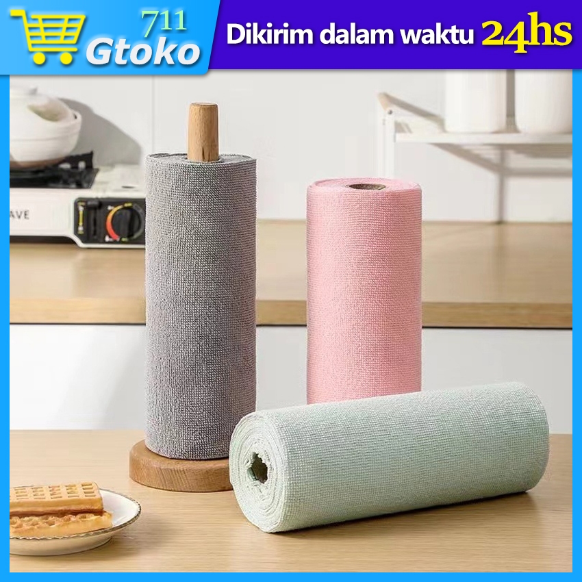 Kain Lap Tisu Gulung Microfiber Dish Towel Pembersih Meja Cuci Piring Dapur Multifungsi Anti Minyak