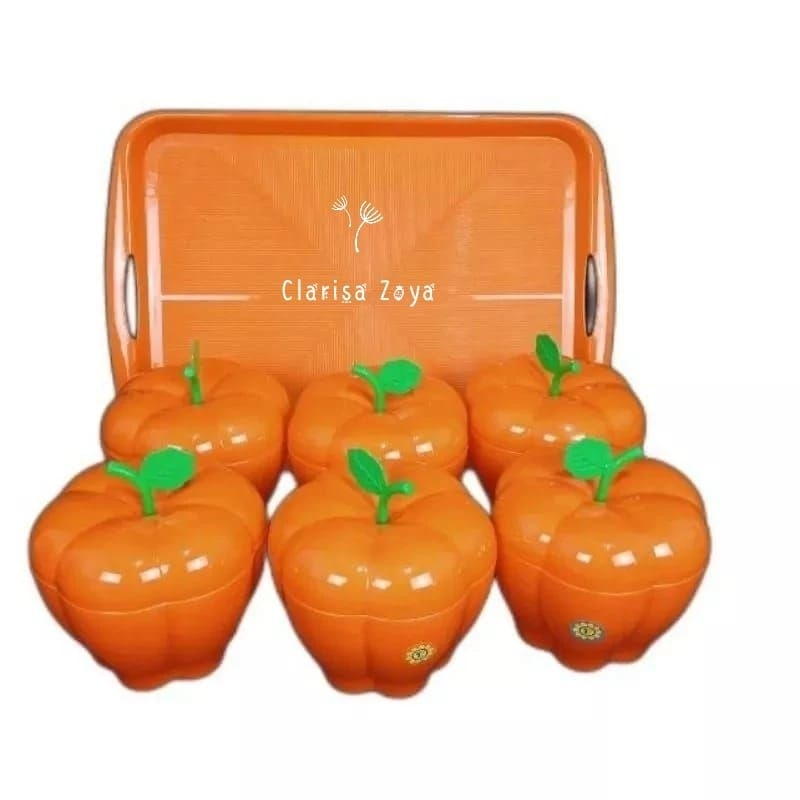 Toples Labu Set Nampan 7 in 1 Bisa COD/Toples Buah Set Nampan/Toples Apel/Toples Paprika/Toples Unik