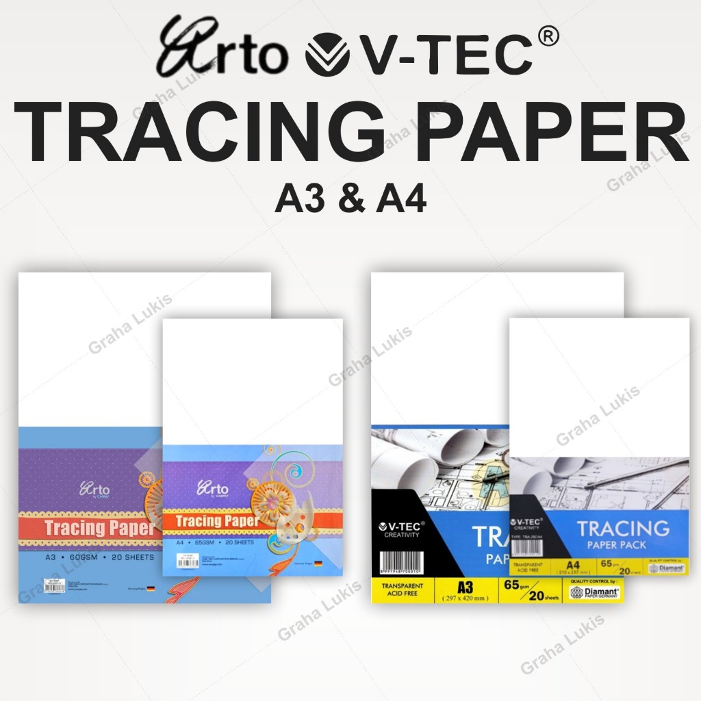 

Arto - V-TEC - Tracing Paper A4 & A3 / Kertas Kalkir
