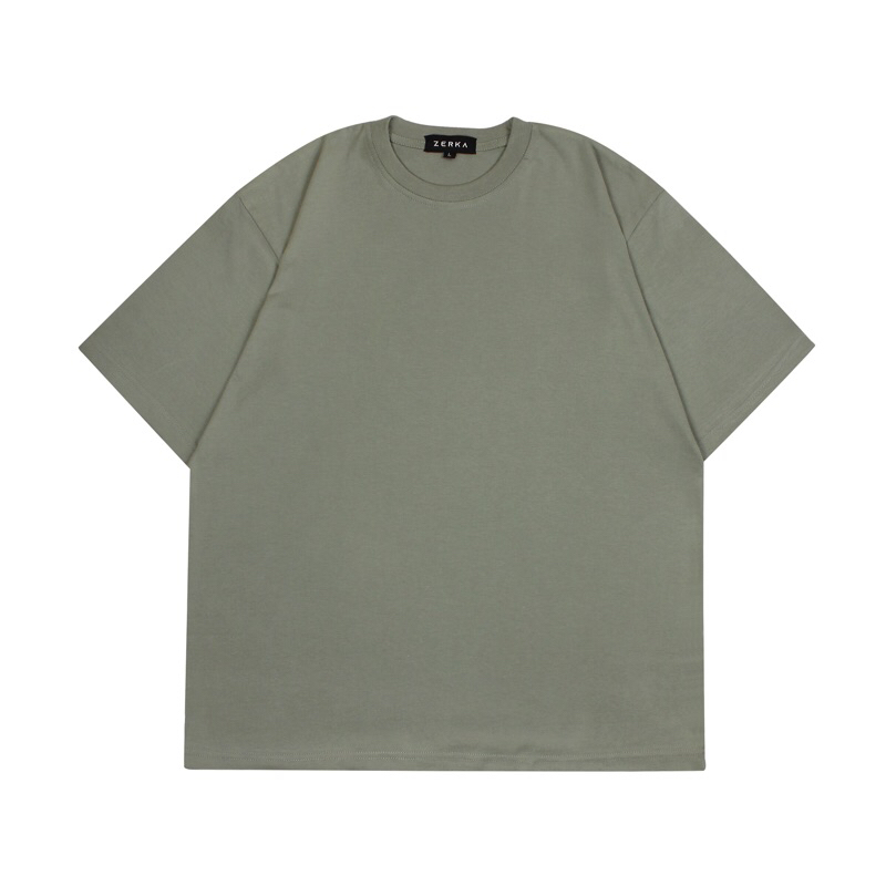 Zersca Tshirt Oversize Kaos Oversized Polos Pria & Wanita -Sage Green