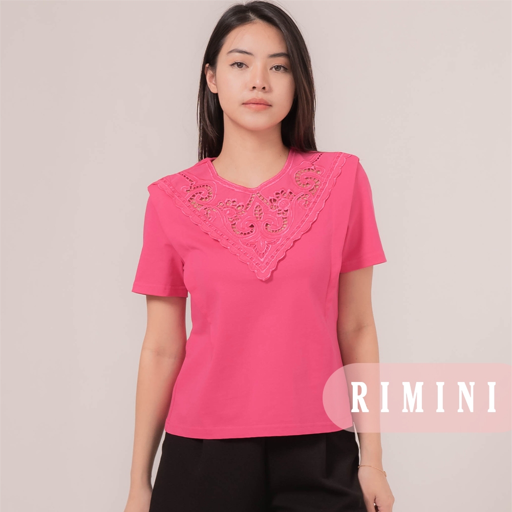 RIMINI - Atasan Remaja Kaos Casual Brukat Lengan Pendek Jumbo - Marla Top 85766