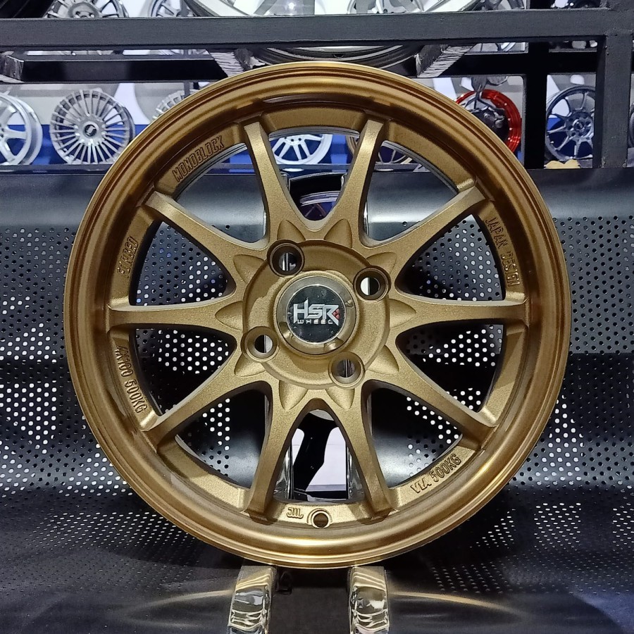 Velg Racing R14 Mobil Brio Agya Ayla Calya Pelek HSR Hiroshima Bronze