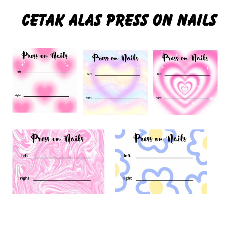 

[FREE PLASTIK] CETAK ALAS PRESS ON NAILS, CUSTOM ALAS PACKING NAILS ART