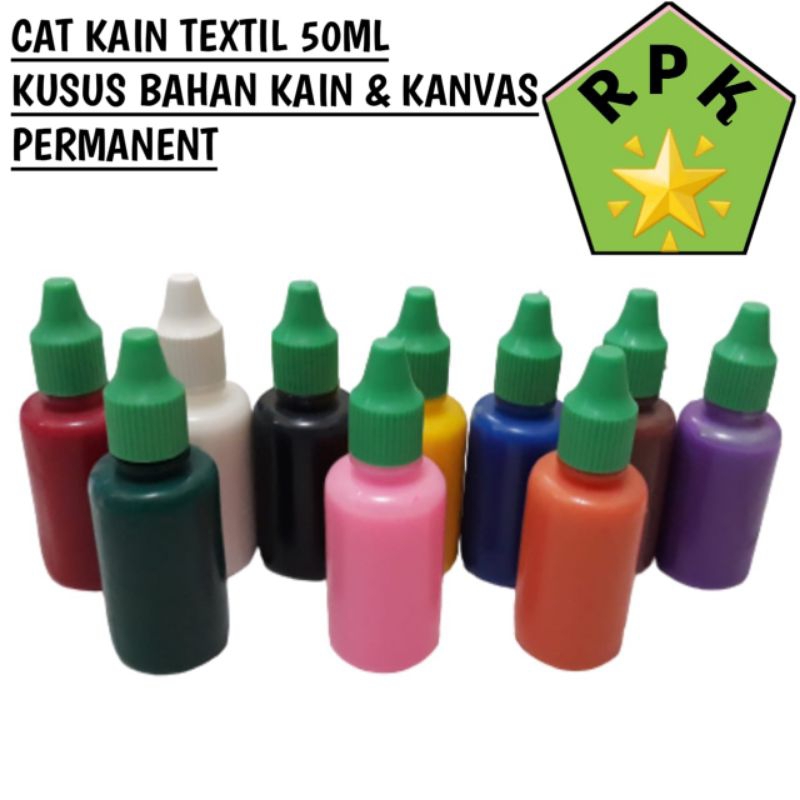 

Cat kain tekstil 50ml u/ baju, kaos, batik, topi, kanvas dll