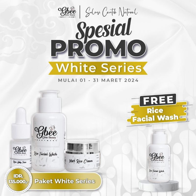 Gbee glow beauty paket white series / krim pelembab dan pencerah /Gbee glow beauty / ORI 100%