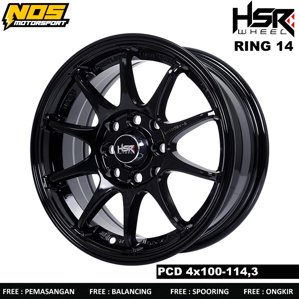 Velg racing honda brio,agya,ayla, dll ring 14 lubang baut 4 warna hitam dll, lebar 6